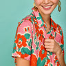 Chemise Somo rose à fleurs