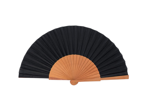 Spanish hand fan · Pear wood with cotton fabric · 23 cm