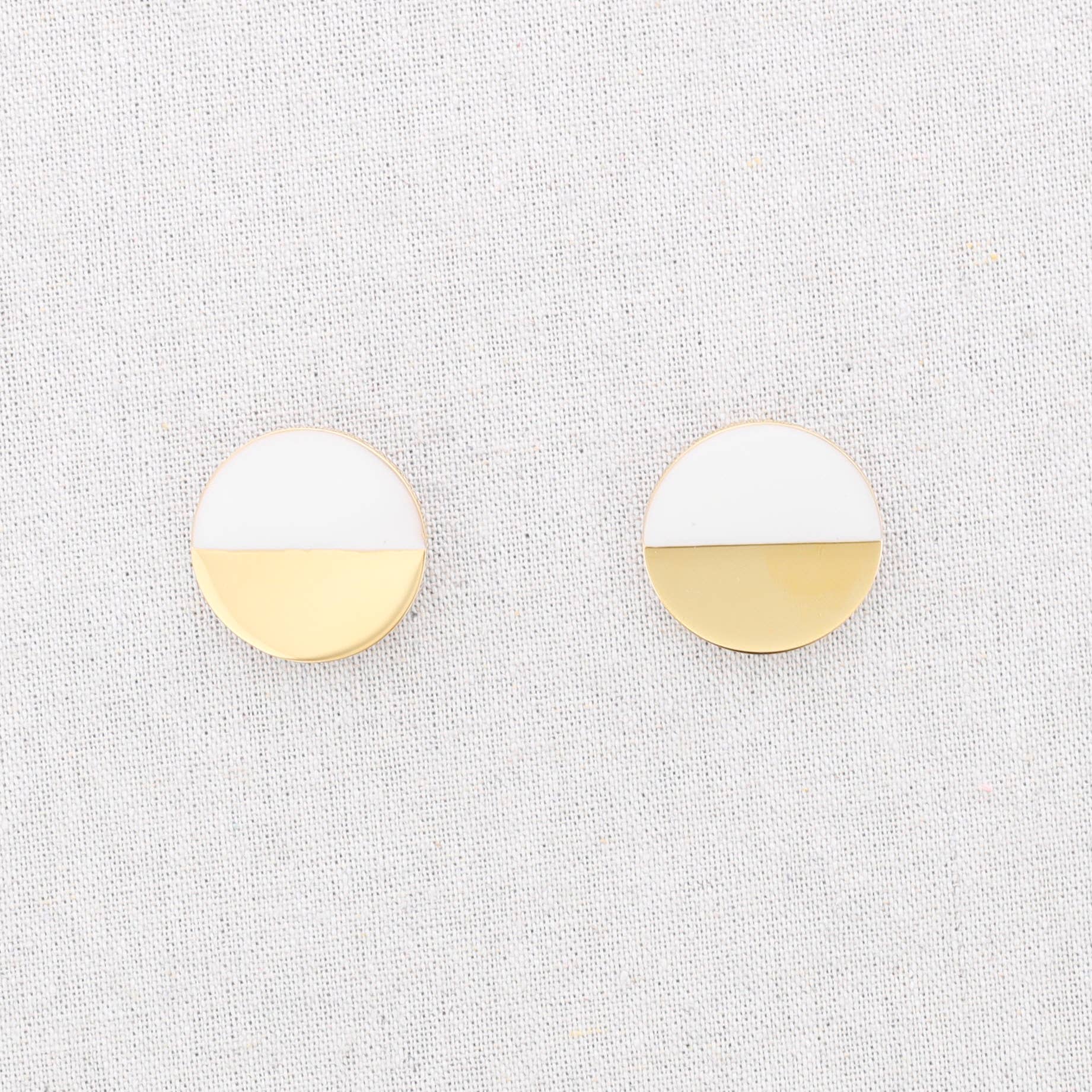 Pendientes Acero Medalla Medio Esmalte