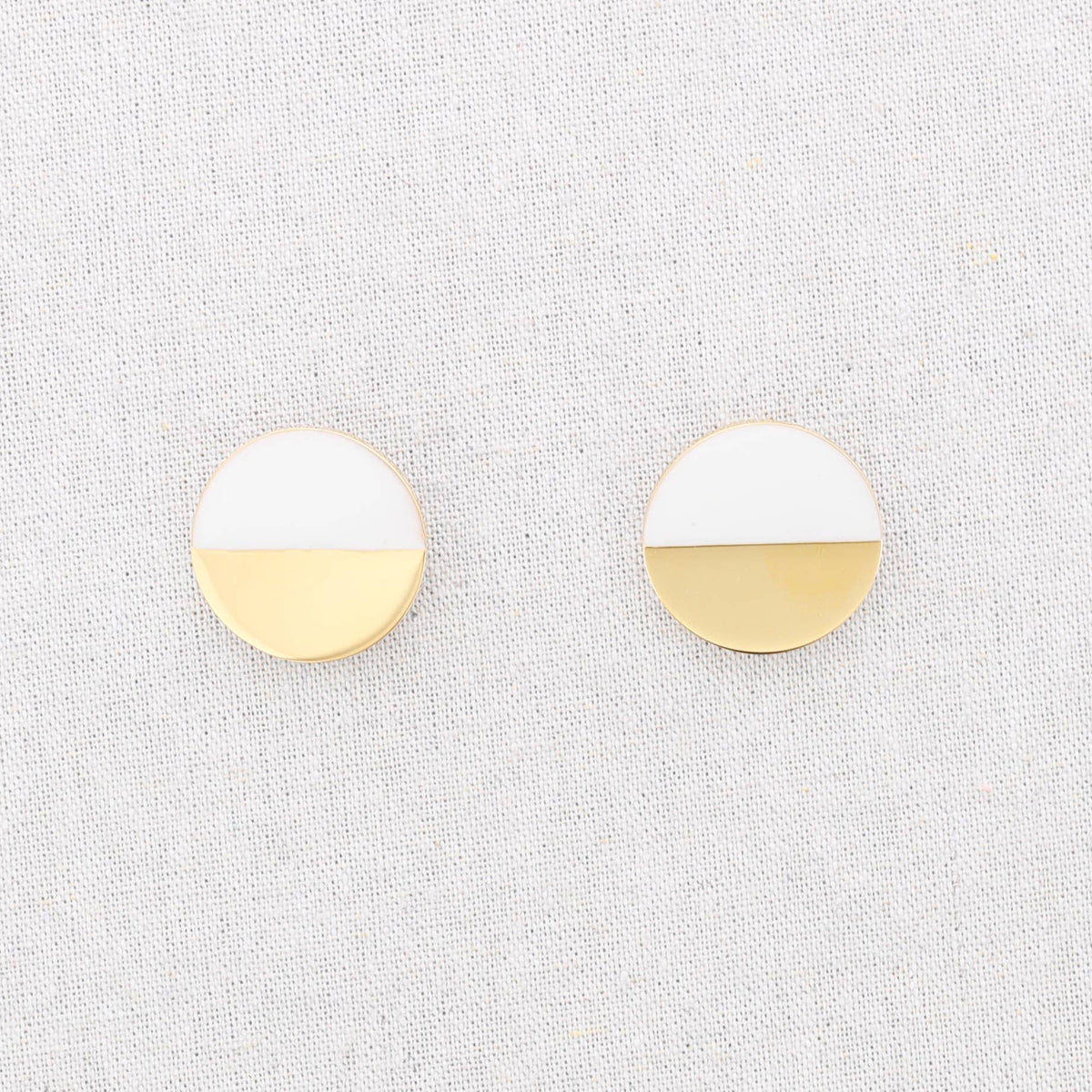 Pendientes Acero Medalla Medio Esmalte