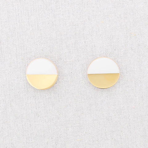 Pendientes Acero Medalla Medio Esmalte