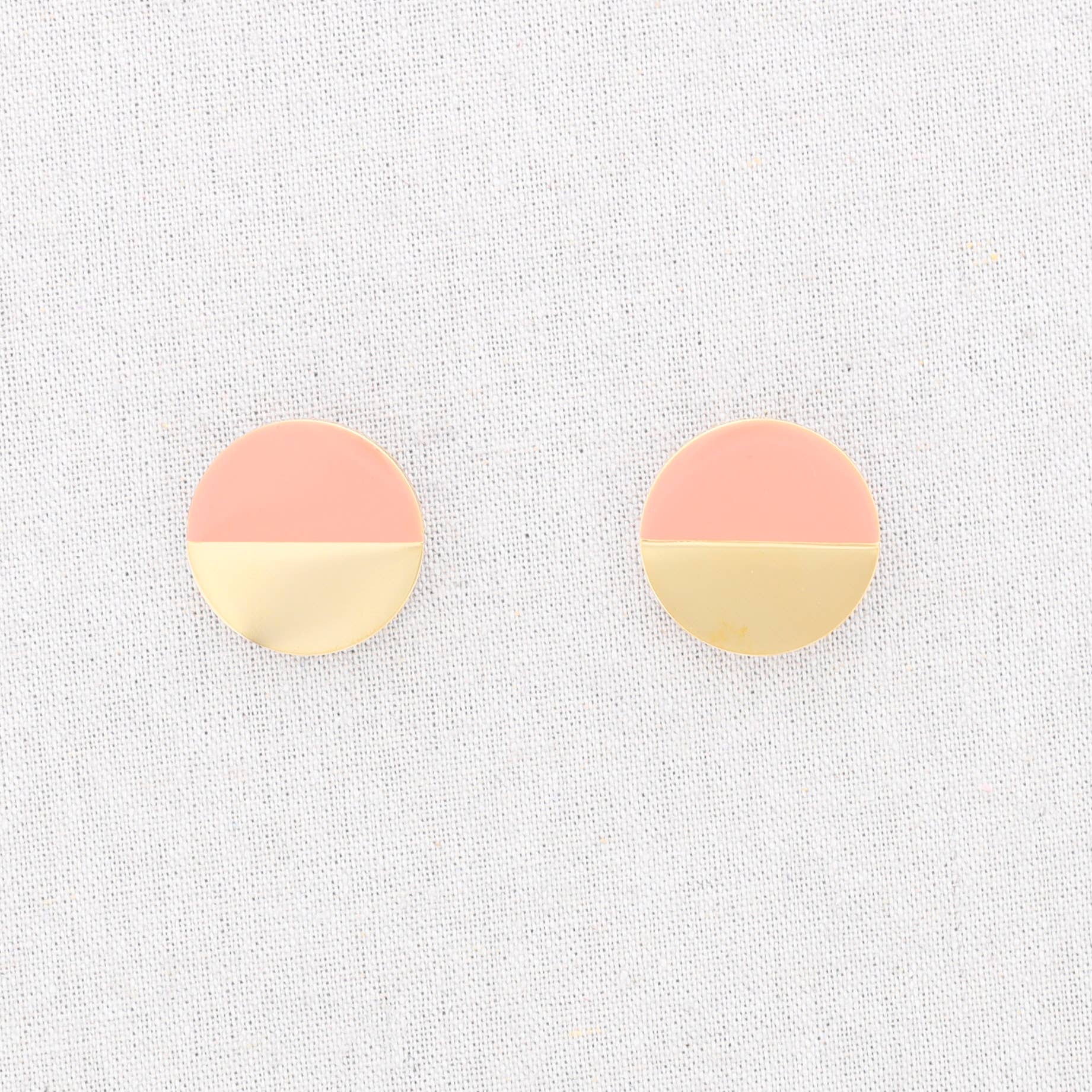 Pendientes Acero Medalla Medio Esmalte