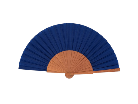 Spanish hand fan · Pear wood with cotton fabric · 23 cm