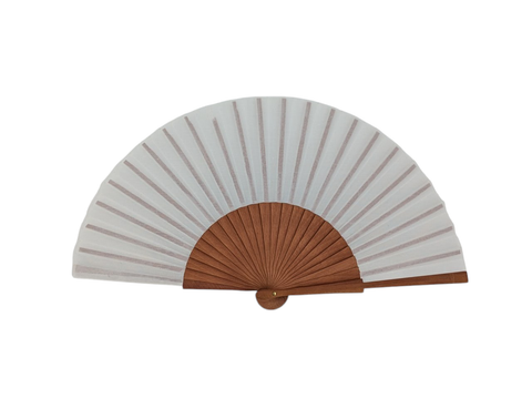 Spanish hand fan · Pear wood with cotton fabric · 23 cm
