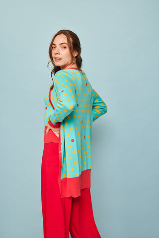 Turquoise Butterfly Long Jacket