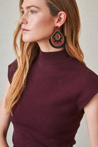 Damenmütze mit Klappe aus 100 % Wolle, Größe 31