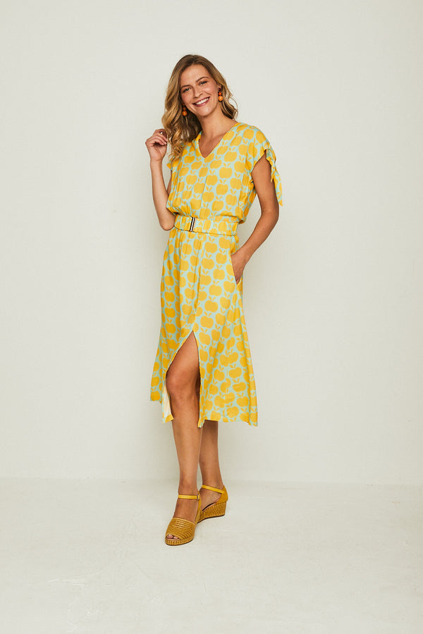 Vestido MIDI BESOS AMARILLO