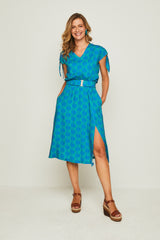 Vestido MIDI BESOS AZUL