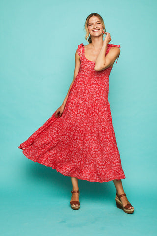 Long dress CHICLE RED