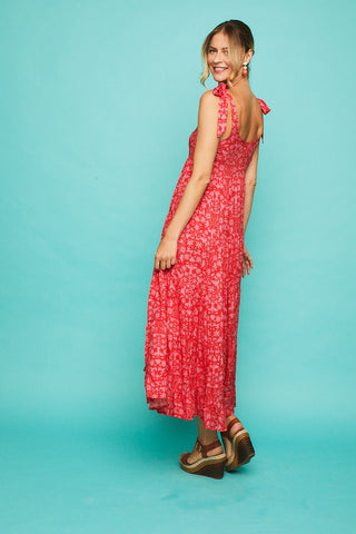 Long dress CHICLE RED