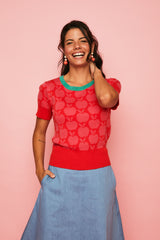 TOP PETA ROJO MANZANAS