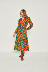 Vestido largo Eneldo naranja