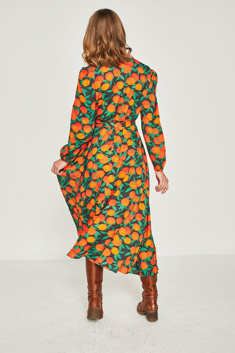 Vestido largo Eneldo naranja