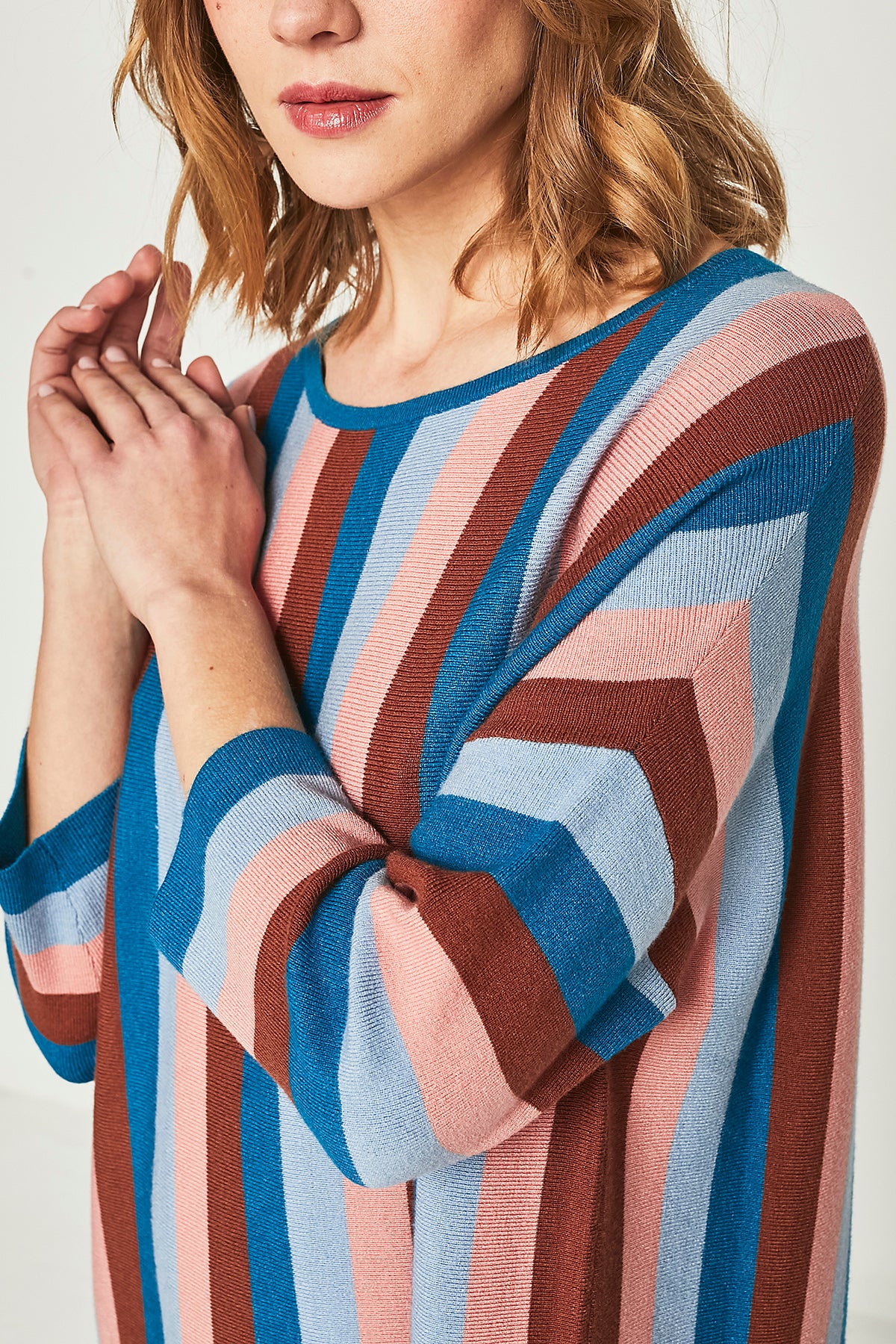 pink blue anise sweater