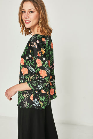 Black Celery Flower Shirt